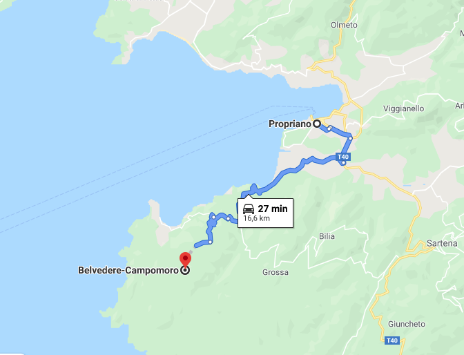 Itinerario in Corsica: Propriano - Belvedere Campomoro